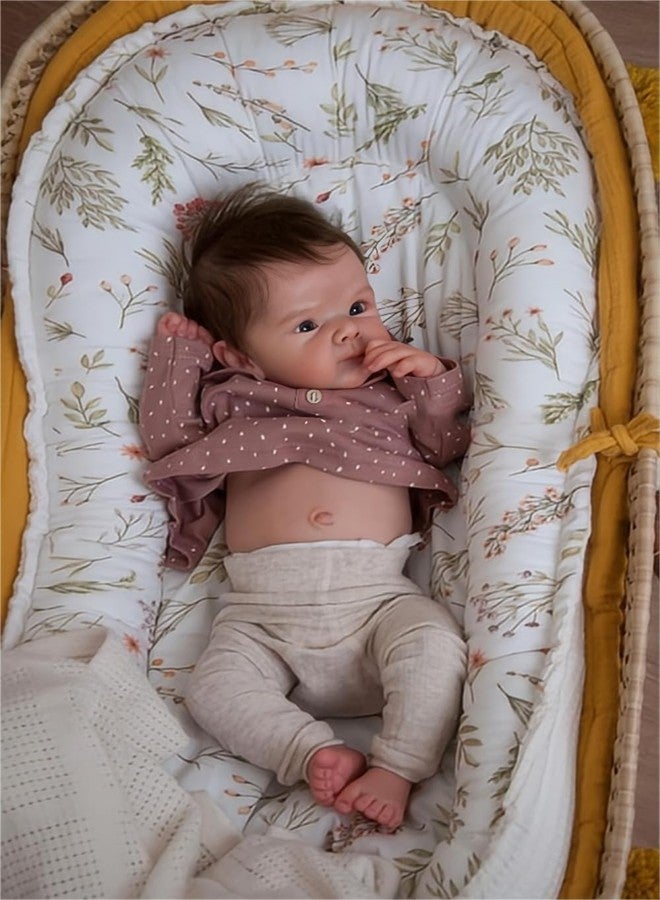 Anano Realistic Lifelike Reborn Baby Dolls Toddler Silicone Full Body Girls 18 Inch Baby Reborn Doll Silicone Full Body Eyes Open with Hair Anatomically Correct - Image 1
